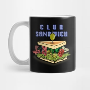 Funny Kawaii Cute Food Club Party Club House Sandwich Cartoon Mug